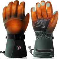 Electric Heated Gloves, Motorcycle Gloves, Winter, 7.4V 2 Pack, 3200mAh Battery, Electric Heating Gloves, Fast Heating Gloves, 5 Temperature Settings