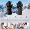 Guantes calefactables eléctricos, guantes de moto de invierno, 7,4 V, paquete de 2, batería de 3200 mAh, guantes calefactores eléctricos, guantes de calentamiento rápido, 5 configuraciones de temperatura, hasta 7 horas de uso, hasta 7 horas