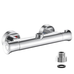 Kisimixer thermostatic shower mixer made of brass with scald protection, chrome