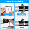 Stainless steel hose clamp set, 110 pieces, adjustable 8–44 mm, assortment for pipes, water lines and vehicles