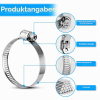 Stainless steel hose clamp set, 110 pieces, adjustable 8–44 mm, assortment for pipes, water lines and vehicles