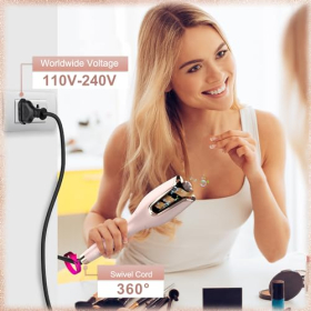 BUJIYI Automatischer Lockenstab, Große Locken, Mit 4 Einstellbaren Temperaturen, Schnelles Aufheizen, Langanhaltende Frisur