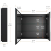KWW 75x70 cm double-door bathroom cabinet with LED lighting, anti-fog light, USB