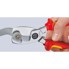 KNIPEX Tijeras Cortacables VDE 200 mm, Doble Corte, Aisladas, Cromadas