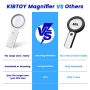 KIBTOY Magnifying Glass with Light and Stand, 18 LEDs, Dimmable