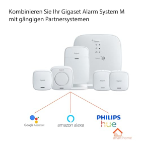 Стартовий комплект сигналізації Gigaset, сирена, детектор руху, дверна та віконна сигналізація, Alexa та Google