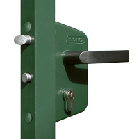 Cerradura de nailon verde, 40 mm, entrada de 60 mm, fija, con tornillo