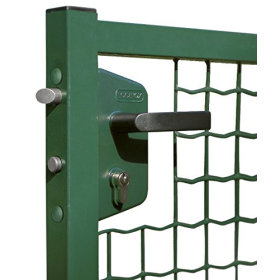 Cerradura de nailon verde, 40 mm, entrada de 60 mm, fija, con tornillo