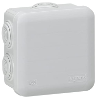 Legrand leg94517 square junction box with clip system closure, 80 x 80 x 45 mm, grey