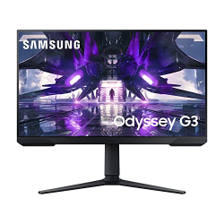 Monitor gaming Samsung Odyssey G3A LS27AG304NR, 27 pulgadas, panel VA, resolución Full HD, AMD FreeSync Premium, tiempo de respuesta 1 ms (MPRT), frecuencia de actualización 144 Hz, negro