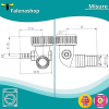 Sifón doble Parpyon para lavadora y lavavajillas, 2 conexiones