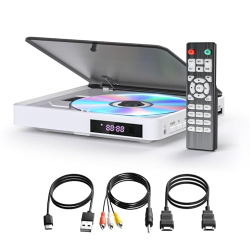 Arafuna DVD-Player für Fernseher mit allen Regionen frei, DVD/CD-Player HDMI 1080P mit AV-Ausgang, USB-Eingang, Fernbedienung und AV-Kabel, integriertes PAL/NTSC, weiß