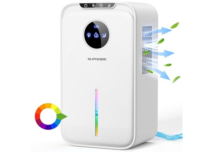 Deshumidificador eléctrico, 1000 ml/24 h, apagado automático, 7 colores Deshumidificador eléctrico, 1000 ml/24 h, apagado automático, 7 colores