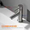 Grifo de lavabo Ibergrif M11103 fabricado en acero inoxidable cepillado.
