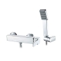 Ibergrif Gold single lever square shower mixer with hand shower and chrome finish