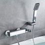 Ibergrif Gold single lever square shower mixer with hand shower and chrome finish