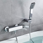 Ibergrif Gold single lever square shower mixer with hand shower and chrome finish