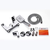 Ibergrif M13005 Angled Bath Mixer Set with Bath Spout, Complete with Shower Head, Shower Holder and Shower Hose, Chrome-Plated, Silver