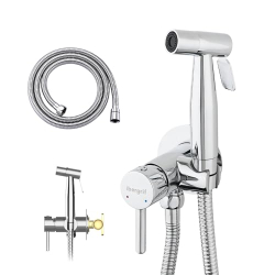 Ibergrif Unterputz Bidetarmatur mit Handbrause und Brauseschlauch Silber
