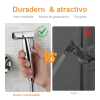 Mezclador de bidé empotrado Ibergrif con ducha de mano y manguera de ducha, color plata.