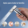Mezclador de bidé empotrado Ibergrif con ducha de mano y manguera de ducha, color plata.