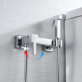 Ibergrif single-lever bidet mixer tap, square shower tap, hot & cold