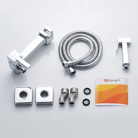 Ibergrif single-lever bidet mixer tap, square shower tap, hot & cold