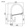 Ibergrif M22127B-2 – Grifo de cocina de 3 vías con caño flexible negro