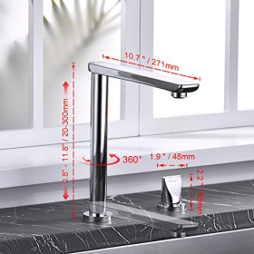 Grifo de cocina Ibergrif M22139 giratorio 360°, monomando, cromado y plateado