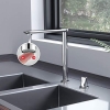 Grifo de cocina Ibergrif M22139 giratorio 360°, monomando, cromado y plateado