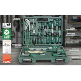 Mannesmann 87-piece tool set in a case, green, 1 piece