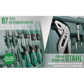 Mannesmann 87-piece tool set in a case, green, 1 piece