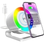 JANOLTY 15W wireless charger with Bluetooth speaker and light