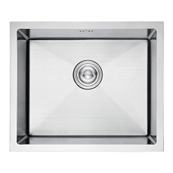 Ibergrif M85043 Küchenspüle, 50 x 43 cm, Unterbau- oder Überbauspüle mit Ablauffilter, Edelstahl