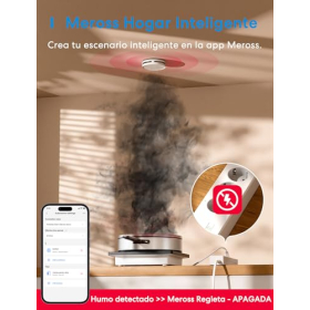 Meross Matter WiFi Rauchmelder, Doppelsensor, App-Benachrichtigung, 3 Stück mit MSH450 Hub