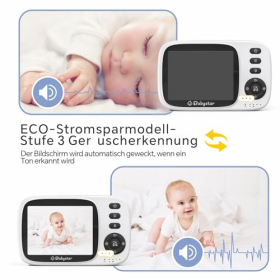 Babystar Baby Monitor з камерою, 3,2-дюймовий бездротовий відеоняня, нічне бачення, моніторинг температури, двосторонній аудіо режим VOX, 2100 мАг акумуляторна