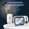 Babystar Monitor de Bebé con Cámara, Monitor de Bebé con Video de 3.2 Pulgadas Inalámbrico, Visión Nocturna, Monitoreo de Temperatura, Modo VOX de Audio Bidireccional, 2100 mAh Recargable, Monitor de Bebé de 2.4 GHz, Ideal para Padres