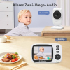 Babystar Monitor de Bebé con Cámara, Monitor de Bebé con Video de 3.2 Pulgadas Inalámbrico, Visión Nocturna, Monitoreo de Temperatura, Modo VOX de Audio Bidireccional, 2100 mAh Recargable, Monitor de Bebé de 2.4 GHz, Ideal para Padres