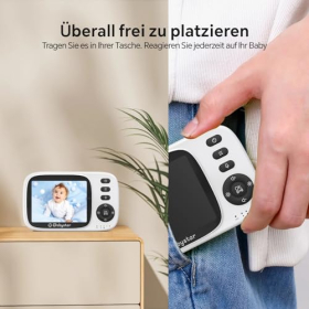 Babystar Baby Monitor з камерою, 3,2-дюймовий бездротовий відеоняня, нічне бачення, моніторинг температури, двосторонній аудіо режим VOX, 2100 мАг акумуляторна