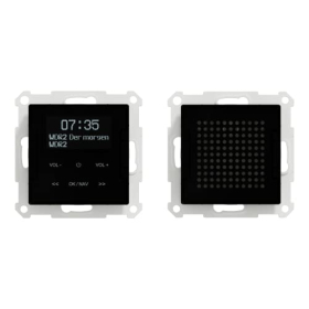 Набір Bluetooth-радіорозеток Schneider Electric з динаміком для вбудованої системи DAB M Merten, будильник, чорний