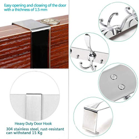Ganchos de acero inoxidable LYLIN para puerta: 15 ganchos para habitación y baño
