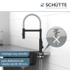 Grifo de cocina SCHÜTTE Miami 79146 de 360° con rociador magnético extraíble, color negro.