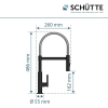 Grifo de cocina SCHÜTTE Miami 79146 de 360° con rociador magnético extraíble, color negro.