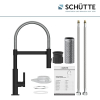 Grifo de cocina SCHÜTTE Miami 79146 de 360° con rociador magnético extraíble, color negro.