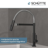 Grifo de cocina SCHÜTTE Miami 79146 de 360° con rociador magnético extraíble, color negro.