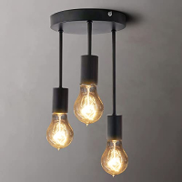 Retro 3-light ceiling lamp E27 industrial metal for kitchen, dining room, bar, restaurant