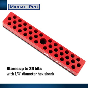 Soporte magnético para puntas MichaelPro – juego de 36 piezas, base resistente, almacenamiento práctico.