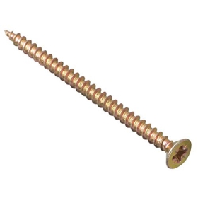 ForgeFix multi-purpose single thread screws | 5.0 x 70 mm | Zinc yellow passivated | Box 100: Industry and Science