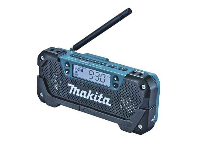 Makita MR052 Baustellenradio Beatbox 12 V Schwarz/Blau/Silber Makita MR052 Baustellenradio Beatbox 12 V Schwarz/Blau/Silber