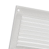 Metall Lüftungsgitter 300 × 100 mm mit Insektenschutz, Weiß
